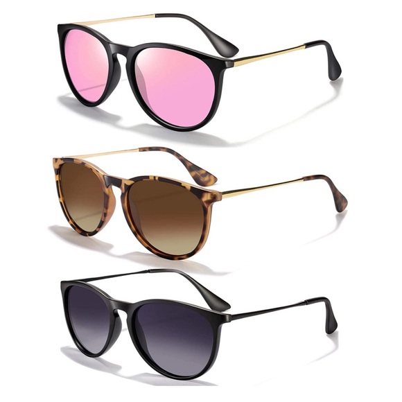Set of 3 Womens Sunglasses Polarized Retro Classic
